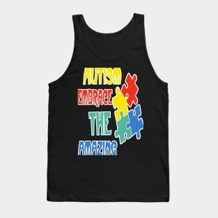 Autism Awareness T-ShirtAutism Amazing Cute Funny Colorful Shirt Pride Autistic Adhd Aspergers Down Syndrome Cute Funny Motivational Inspirational Gift Idea T Tank Top